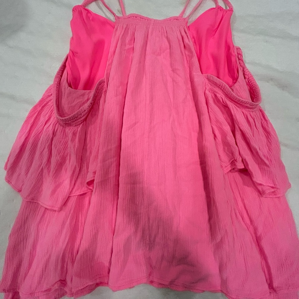 Lilly Pulitzer NWOT Off-the-Shoulder Ruffle Top Size Large Hot Pink - Picture 5 of 5